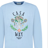 Casablanca ‘Casa Way’ Graphic Print Sweatshirt in Baby Blue - Boinclo - Outlet Sale Under Retail