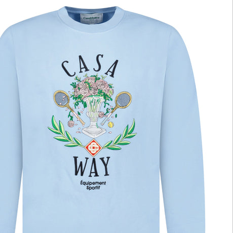 Casablanca ‘Casa Way’ Graphic Print Sweatshirt in Baby Blue - Boinclo - Outlet Sale Under Retail