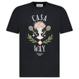 Casablanca "Casa Way" Rose Vase Printed T-Shirt in Black - Boinclo - Outlet Sale Under Retail