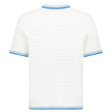 Casablanca Cotton-Blend Bouclé Waffle-Knit Polo Shirt in White - Boinclo - Outlet Sale Under Retail