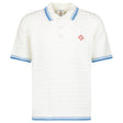 Casablanca Cotton-Blend Bouclé Waffle-Knit Polo Shirt in White - Boinclo - Outlet Sale Under Retail