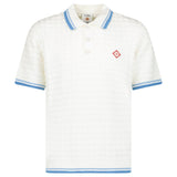 Casablanca Cotton-Blend Bouclé Waffle-Knit Polo Shirt in White - Boinclo - Outlet Sale Under Retail