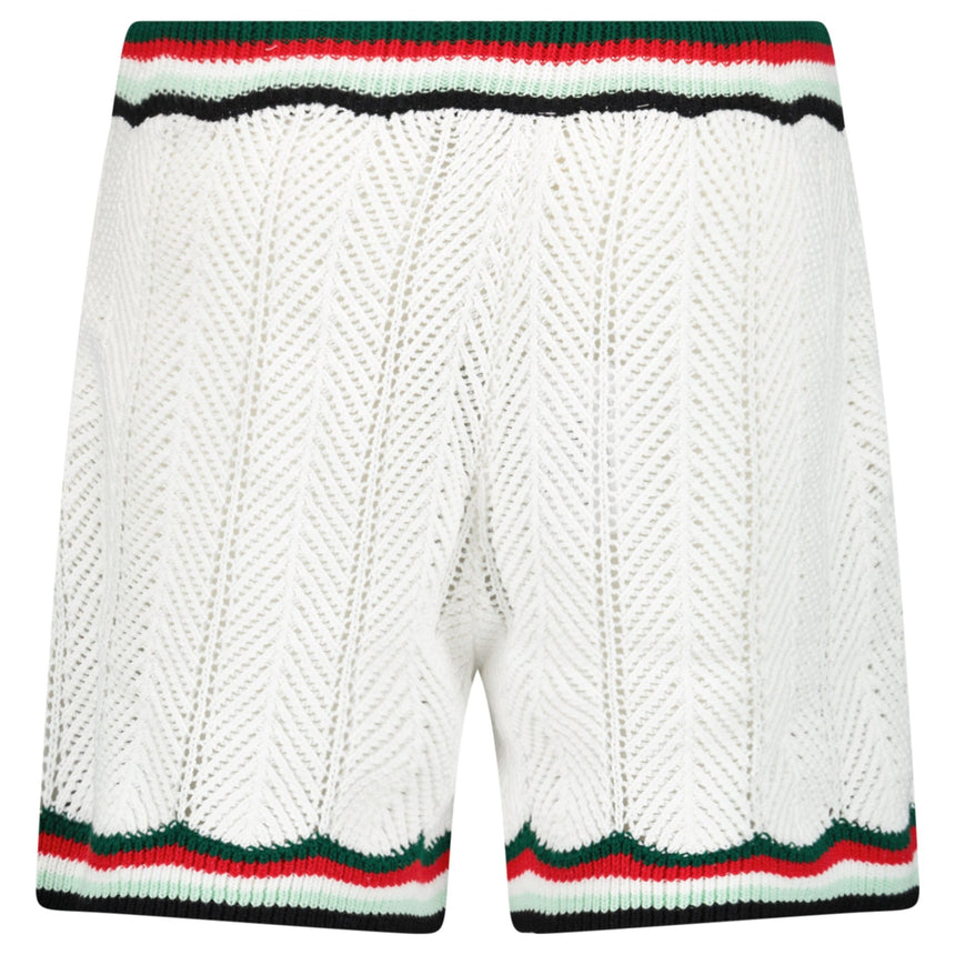 Casablanca Cotton Chevron Crochet Shorts in White - Boinclo - Outlet Sale Under Retail