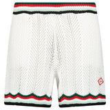 Casablanca Cotton Chevron Crochet Shorts in White - Boinclo - Outlet Sale Under Retail