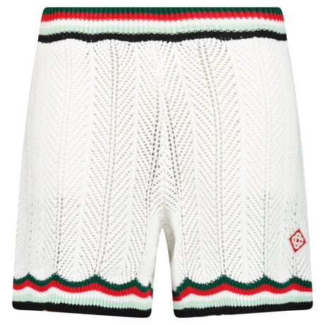 Casablanca Cotton Chevron Crochet Shorts in White - Boinclo - Outlet Sale Under Retail