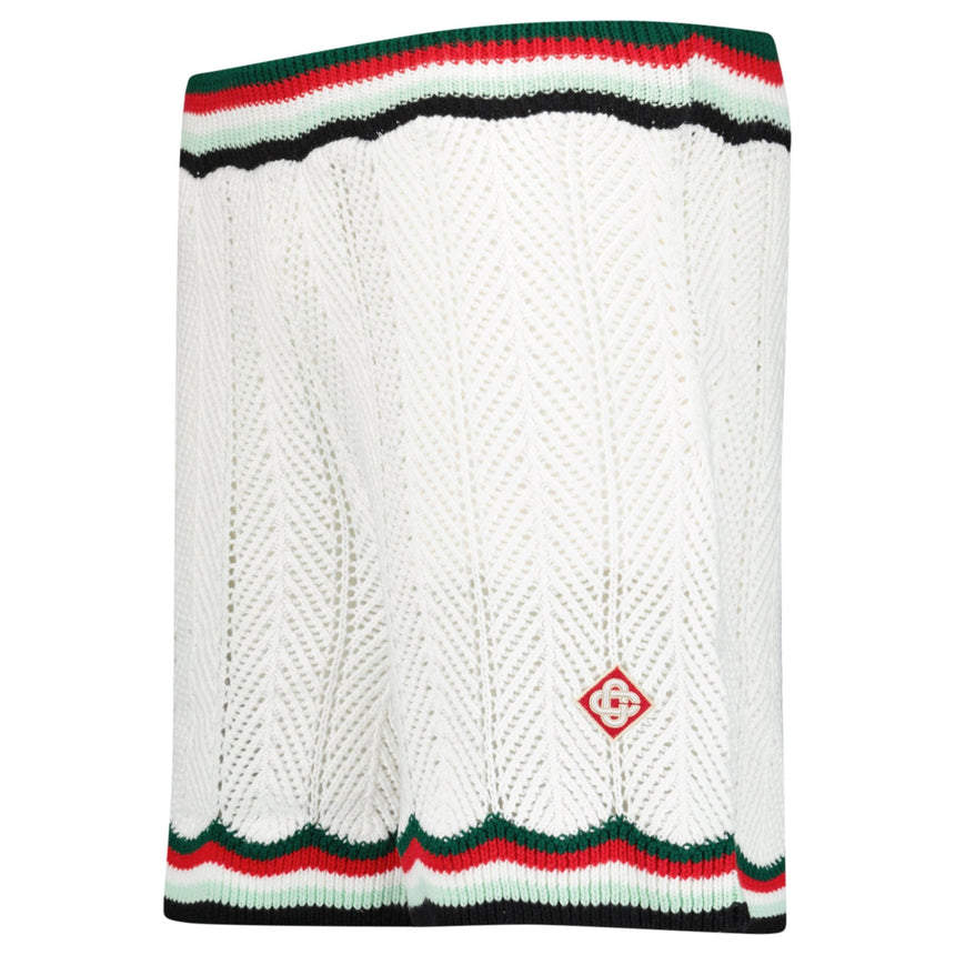 Casablanca Cotton Chevron Crochet Shorts in White - Boinclo - Outlet Sale Under Retail