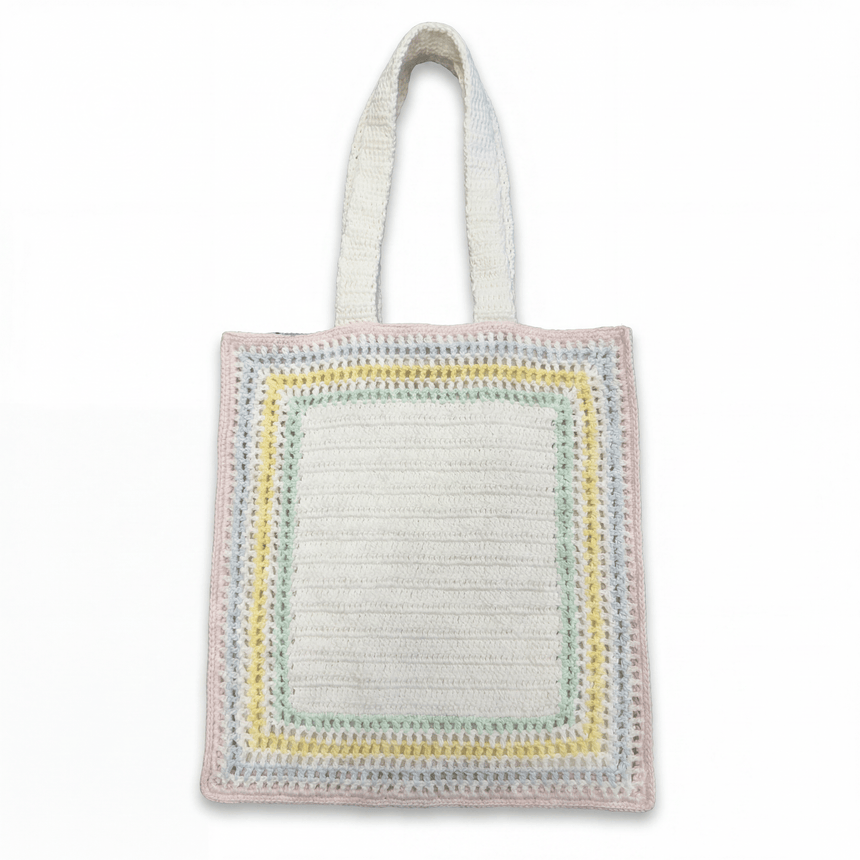 Casablanca Cotton Crochet Knit Kawaii Tote Bag in White - Boinclo - Outlet Sale Under Retail