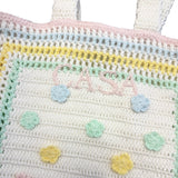 Casablanca Cotton Crochet Knit Kawaii Tote Bag in White - Boinclo - Outlet Sale Under Retail