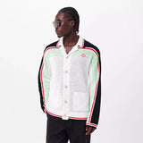 Casablanca Cotton Tennis Crochet Shacket in White / Multicolour - Boinclo - Outlet Sale Under Retail