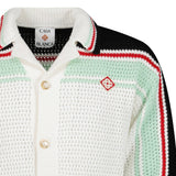 Casablanca Cotton Tennis Crochet Shacket in White / Multicolour - Boinclo - Outlet Sale Under Retail