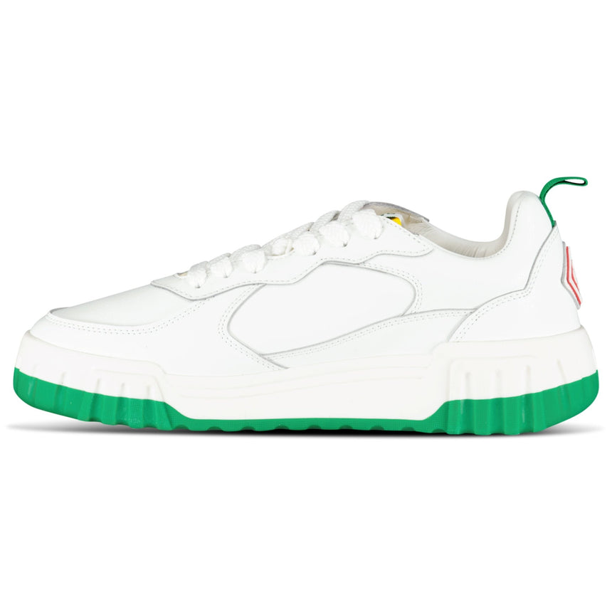 Casablanca Court Sneaker in White & Green - Boinclo - Outlet Sale Under Retail