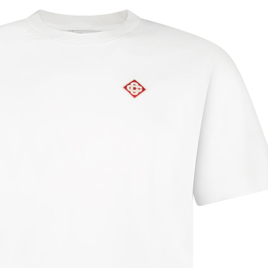 Casablanca Diamond Logo Short Sleeve T‑Shirt in White - Boinclo - Outlet Sale Under Retail