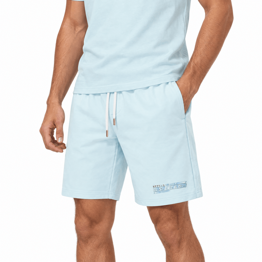 Casablanca Drawstring Cotton Shorts in Light Blue - Boinclo - Outlet Sale Under Retail