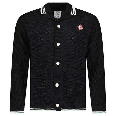 Casablanca Embroidered Faux Crochet Long Sleeve Shirt in Black - Boinclo - Outlet Sale Under Retail