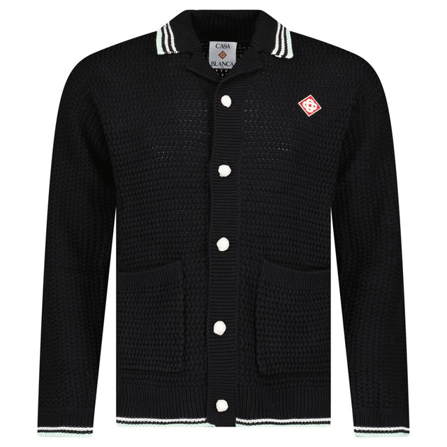 Casablanca Embroidered Faux Crochet Long Sleeve Shirt in Black - Boinclo - Outlet Sale Under Retail