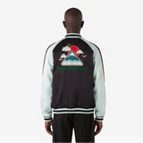 Casablanca Embroidered Satin Bomber Jacket in Mint and Black - Boinclo - Outlet Sale Under Retail