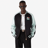 Casablanca Embroidered Satin Bomber Jacket in Mint and Black - Boinclo - Outlet Sale Under Retail