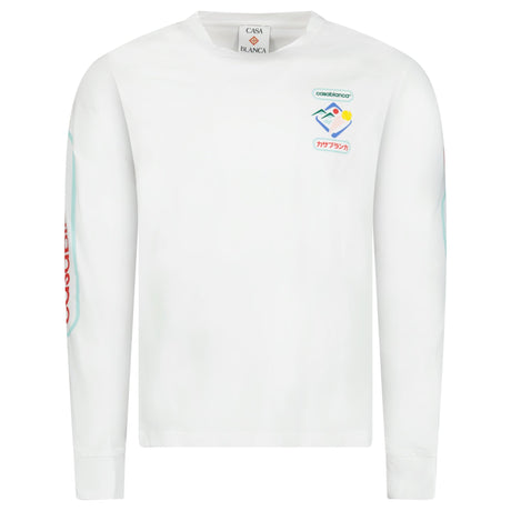 Casablanca Fuji Dream Screen Printed Long Sleeve T-Shirt White - Boinclo - Outlet Sale Under Retail