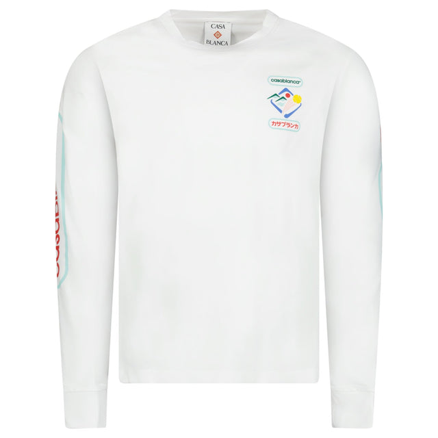 Casablanca Fuji Dream Screen Printed Long Sleeve T-Shirt White - Boinclo - Outlet Sale Under Retail