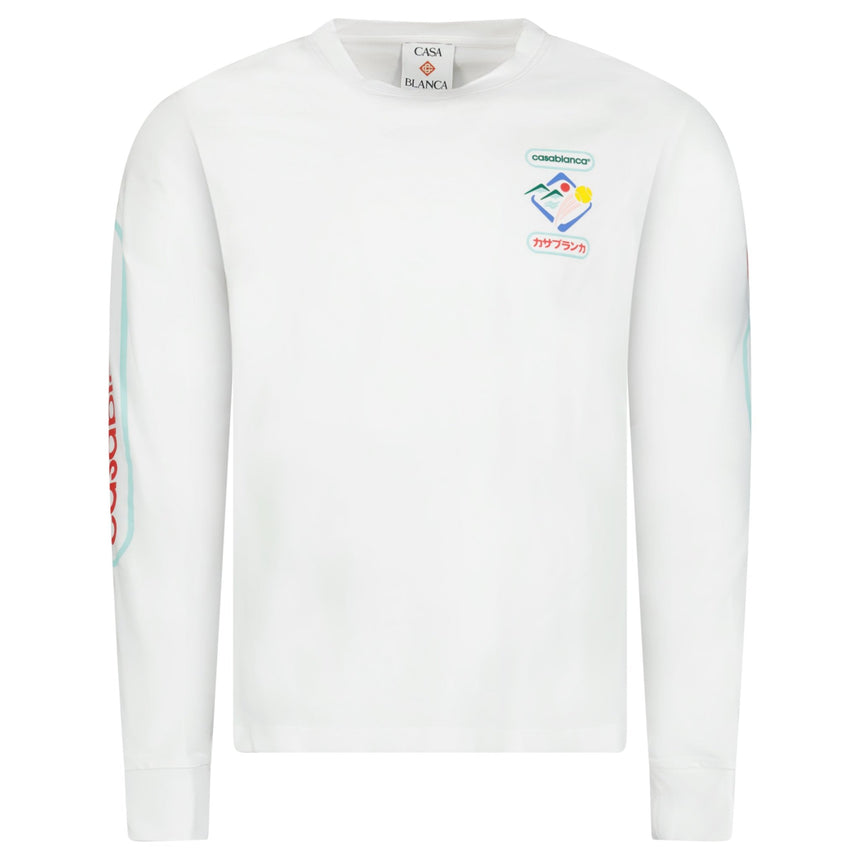 Casablanca Fuji Dream Screen Printed Long Sleeve T-Shirt White - Boinclo - Outlet Sale Under Retail
