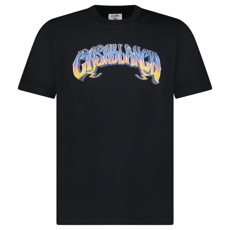 Casablanca "Gradient Gothic" Short-Sleeve T-Shirt in Black - Boinclo - Outlet Sale Under Retail