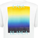 Casablanca Gradient Square Logo Short Sleeve T‑Shirt in White - Boinclo - Outlet Sale Under Retail