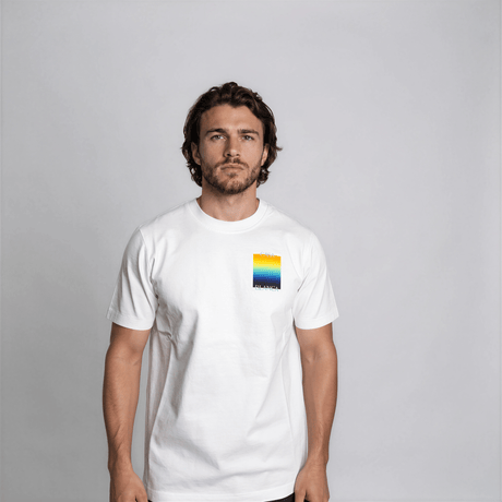Casablanca Gradient Square Logo Short Sleeve T‑Shirt in White - Boinclo - Outlet Sale Under Retail