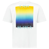 Casablanca Gradient Square Logo Short Sleeve T‑Shirt in White - Boinclo - Outlet Sale Under Retail