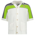 Casablanca Green and White Tennis Stripe Crochet Short Sleeve Shirt - Boinclo - Outlet Sale Under Retail