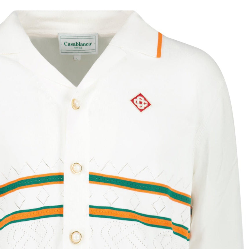 Casablanca Heart Pointelle Shirt Off White - Boinclo - Outlet Sale Under Retail