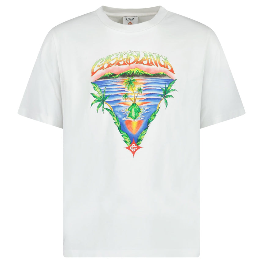 Casablanca Innocence Triangle Short Sleeve T-Shirt in White - Boinclo - Outlet Sale Under Retail