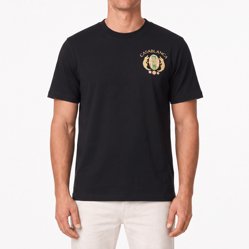 Casablanca Joyaux D'Afrique Tennis Club Printed T-Shirt in Black - Boinclo - Outlet Sale Under Retail