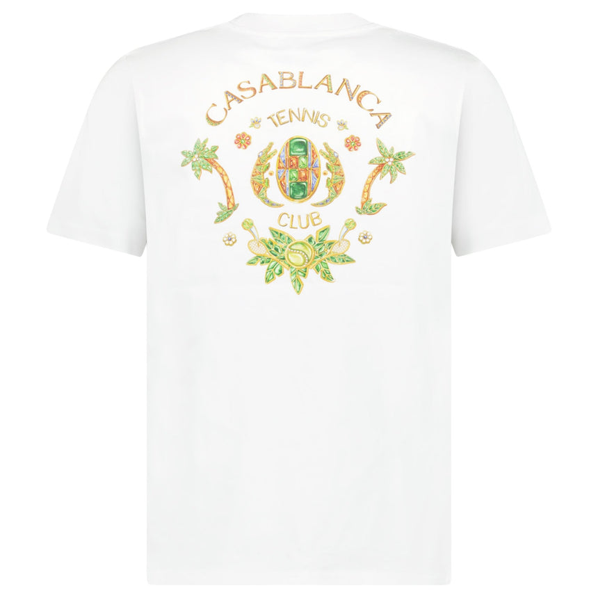 Casablanca Joyaux D'Afrique Tennis Club Printed T-Shirt in White - Boinclo - Outlet Sale Under Retail