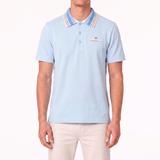 Casablanca Knit Piqué Short Sleeve Polo Shirt in Pale Blue - Boinclo - Outlet Sale Under Retail