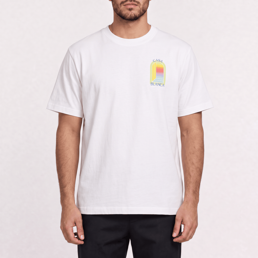 Casablanca L'Arche Screen-Print T-Shirt in White - Boinclo - Outlet Sale Under Retail