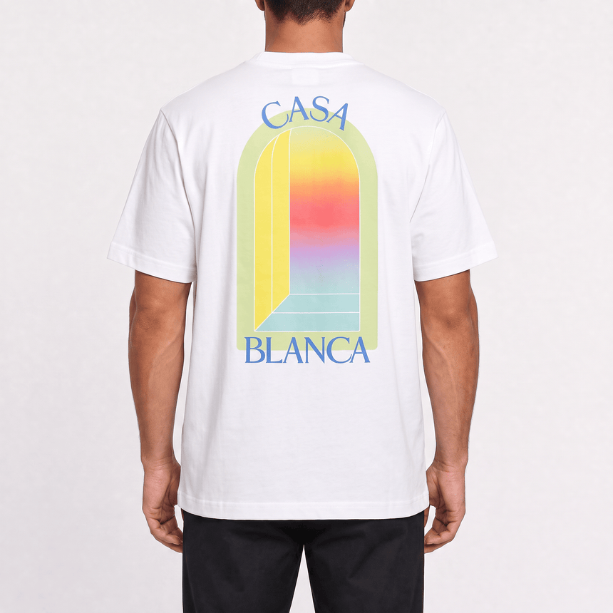 Casablanca L'Arche Screen-Print T-Shirt in White - Boinclo - Outlet Sale Under Retail