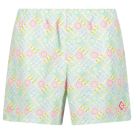 Casablanca "Le Jeu" Interlocking Monogram Swim Shorts in Pastel Multi - Boinclo - Outlet Sale Under Retail
