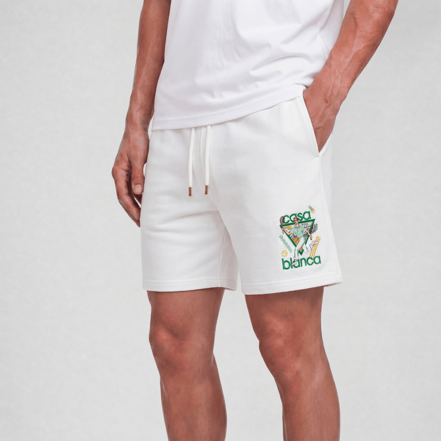Casablanca Le Jeu Sweat Shorts in Off White - Boinclo - Outlet Sale Under Retail