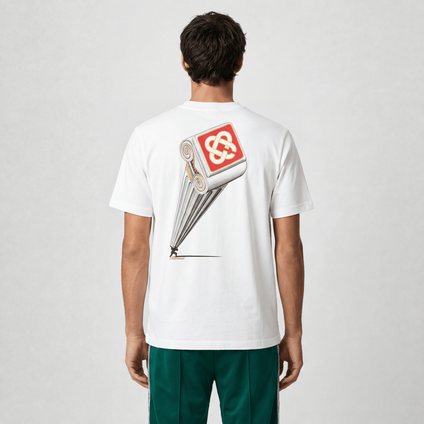 Casablanca Leaning Column Printed T-Shirt White - Boinclo - Outlet Sale Under Retail