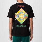 Casablanca Les Éléments Printed Cotton T-Shirt in Black - Boinclo - Outlet Sale Under Retail