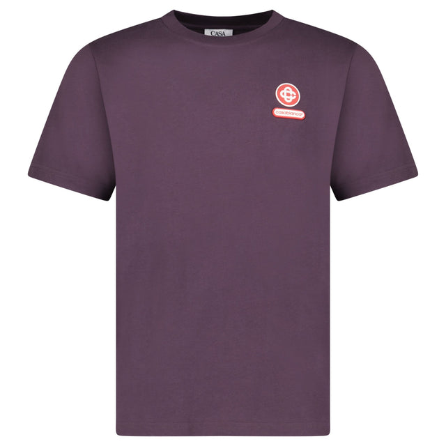 Casablanca Logo Patch Jersey T-Shirt in Aubergine - Boinclo - Outlet Sale Under Retail