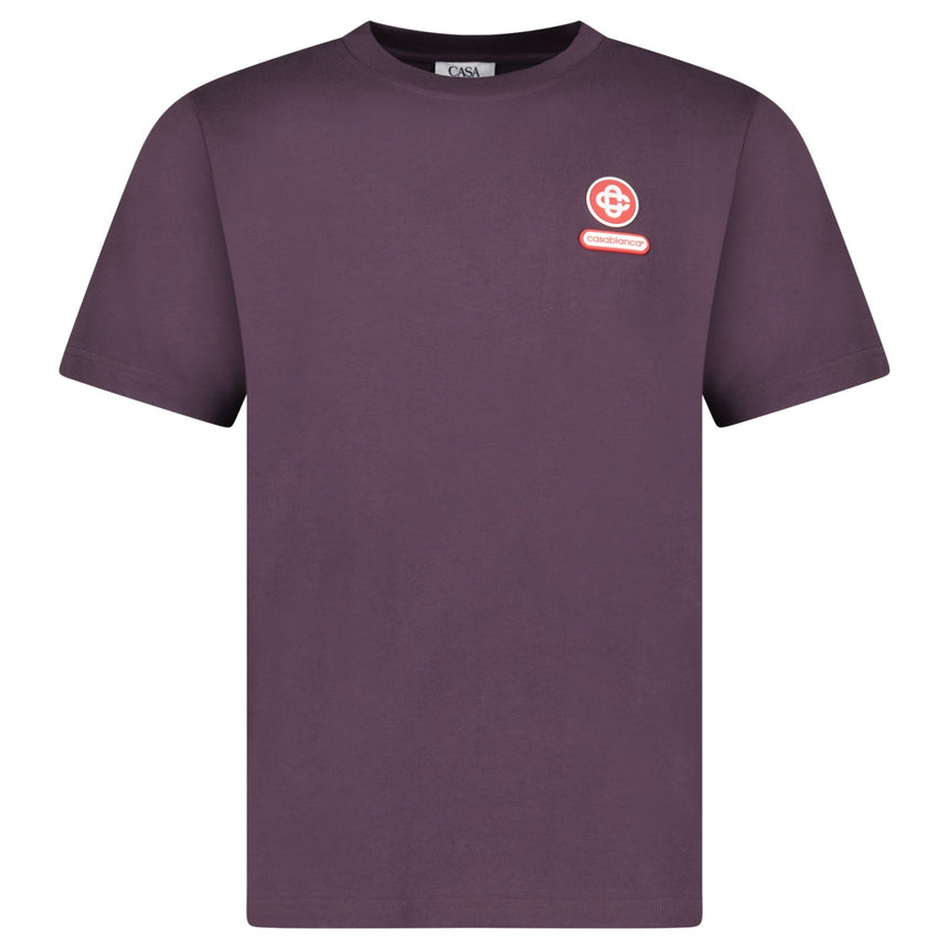 Casablanca Logo Patch Jersey T-Shirt in Aubergine - Boinclo - Outlet Sale Under Retail
