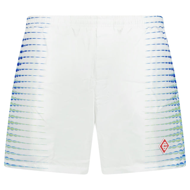 Casablanca Logo-Patch Swim Shorts in White - Boinclo - Outlet Sale Under Retail