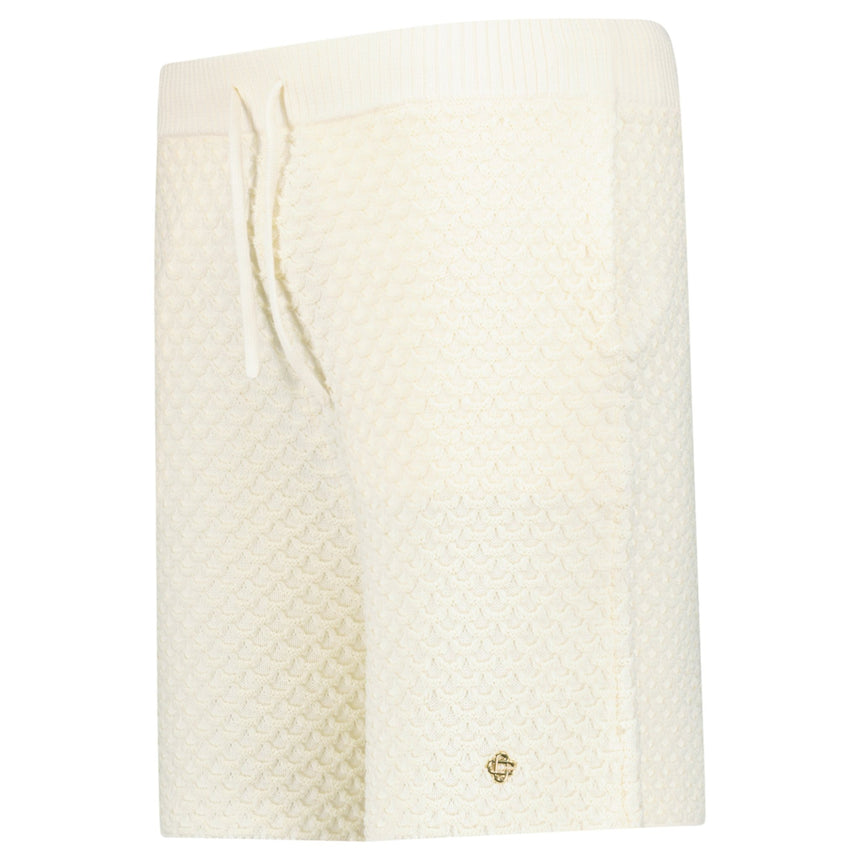 Casablanca Logo Textured Cotton-Blend Shorts in Light Beige - Boinclo - Outlet Sale Under Retail