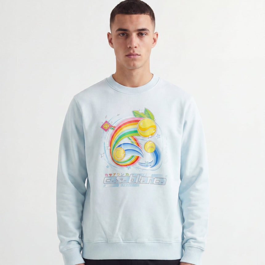 Casablanca Manga Tennis Ball Sweatshirt in Light Blue - Boinclo - Outlet Sale Under Retail