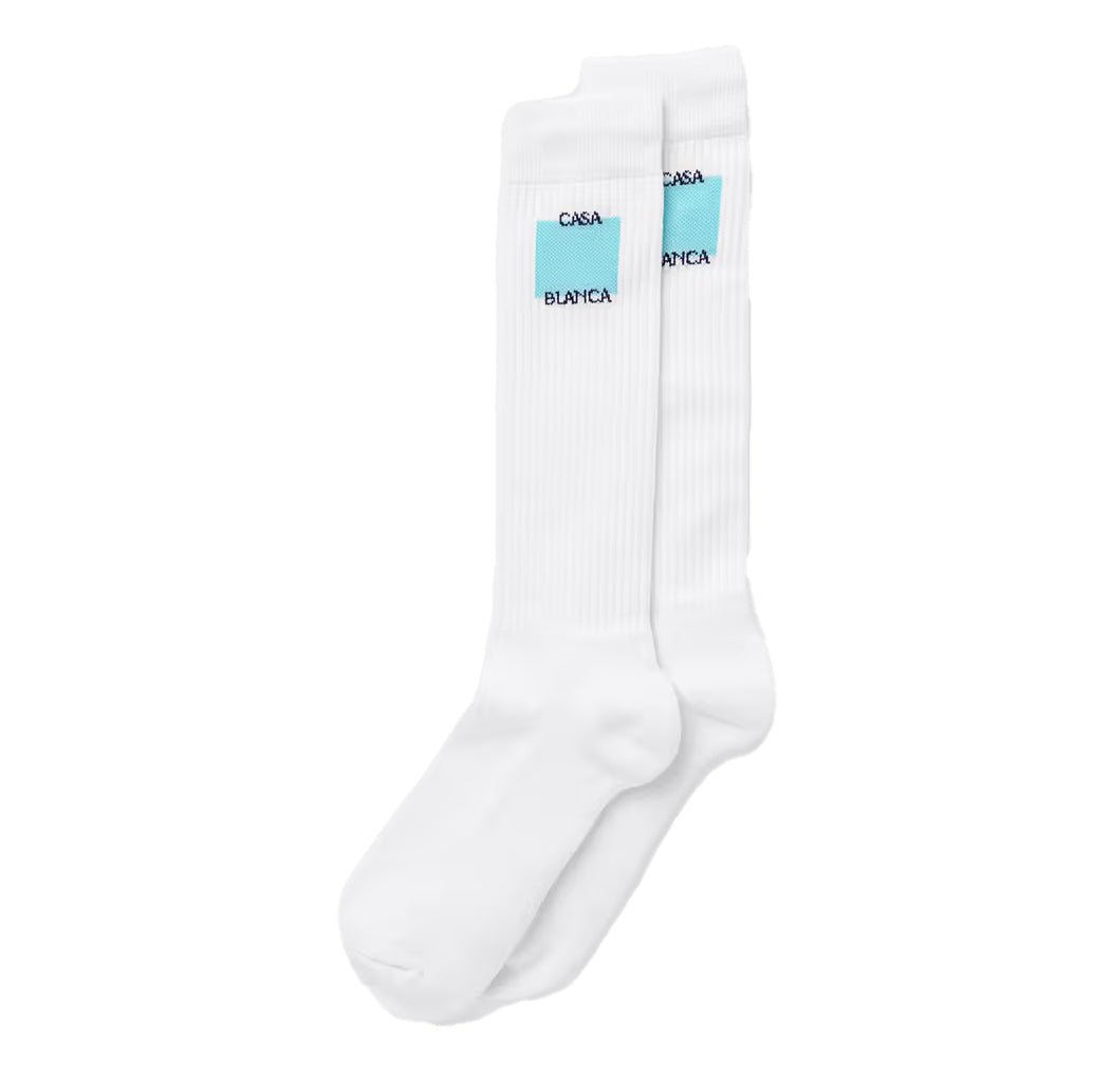 Color variation of Casablanca Mid Calf Ribbed Sport Sock in White