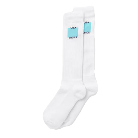 Casablanca Mid Calf Ribbed Sport Sock in White - Boinclo - Outlet Sale Under Retail