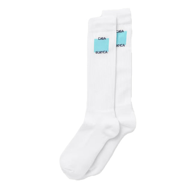 Casablanca Mid Calf Ribbed Sport Sock in White - Boinclo - Outlet Sale Under Retail