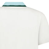 Casablanca Mint Stripe Knit Collar Classic Polo in Ivory - Boinclo - Outlet Sale Under Retail