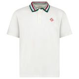Casablanca Mint Stripe Knit Collar Classic Polo in Ivory - Boinclo - Outlet Sale Under Retail